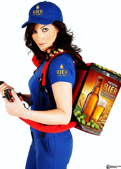 5-Liter-Bierrucksack mit Zapfsystem für Promotion und Getränkeausschank