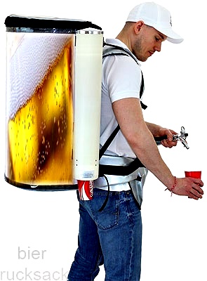 The carrying frame and the beer service frame can be separated from each other.