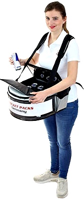 Rocketpacks is the most portable system of its kind. It's been formally tested and approved by major drinks companies.