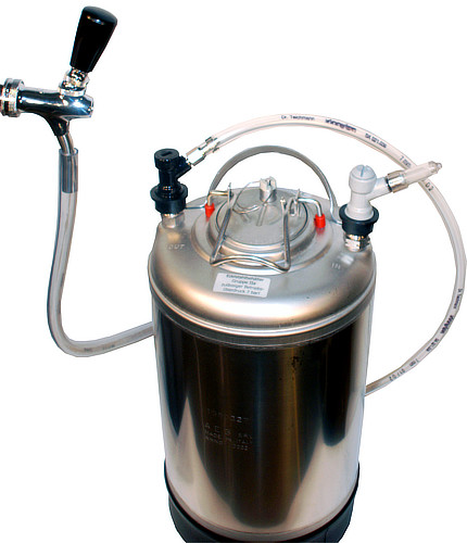 Bier-Rucksack Getränkebehälter mit Getränkeleitung und Zapfhahn