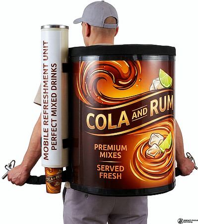 Getränkerucksack mit zwei 15-Liter-Behältern für mobilen Getränkeausschank