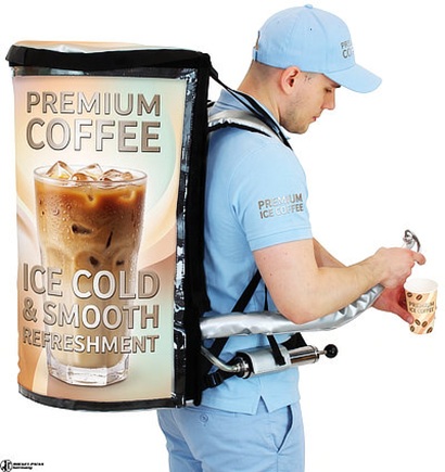 Mobiler Kaffeespender mit Zapfpistole für kalte Kaffeegetränke