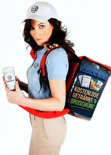 Mobile Informationskampagne mit direktem Rucksack Kontakt zu Passanten