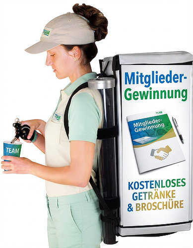 Mobile Mitgliedergewinnung mit Informationsmaterial